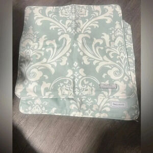 SweetHoney/SmallWoods Damask Village Blue Natural cotton 14” Square Pillow Case